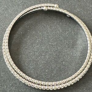 Two Silver and Crystal Bracelets